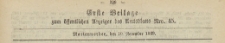Erste Beilage zum &ouml;ffentlichen Anzeiger des Amtsblatt, 1869.11.10 nr 45