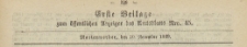Erste Beilage zum öffentlichen Anzeiger des Amtsblatt, 1869.11.10 nr 45