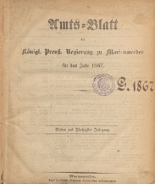 Amts-Blatt der Königlichen Regierung zu Marienwerder für das Jahr, 1867.01.02 nr 1