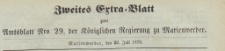 Zweites Extra-Blatt zum Amtsblatt der Königlichen Regierung zu Marienwerder für das Jahr, 1870.07.22