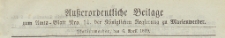 Ausserordentliche Beilage zum Amtsblatt der Königlichen Regierung zu Marienwerder, 1870.04 06 nr 14