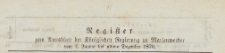 Amts-Blatt der Königlichen Regierung zu Marienwerder für das Jahr, 1870, Register