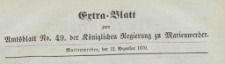 Extra=Blatt zum Amtsblatt der Königlichen Regierung zu Marienwerder für das Jahr, 1870.12.12 nr 49