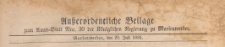 Ausserordentliche Beilage zum Amtsblatt der Königlichen Regierung zu Marienwerder, 1885.07.29 nr 30