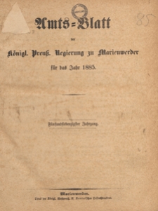 Amts-Blatt der Königlichen Regierung zu Marienwerder für das Jahr, 1885.02.04 nr 5