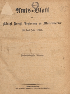 Amts-Blatt der Königlichen Regierung zu Marienwerder für das Jahr, 1885.09.09 nr 36