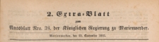 2. Extra=Blatt zum Amtsblatt der Königlichen Regierung zu Marienwerder für das Jahr, 1885.09.22 nr 38