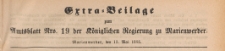 Extra=Beilage zum Amtsblatt der Königlichen Regierung zu Marienwerder für das Jahr, 1885.05.13 nr 19