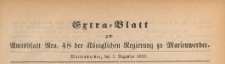 Extra=Blatt zum Amtsblatt der Königlichen Regierung zu Marienwerder für das Jahr, 1886.12.01 nr 48