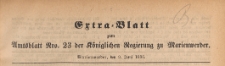 Extra=Blatt zum Amtsblatt der Königlichen Regierung zu Marienwerder für das Jahr, 1886.06.09 nr 23