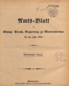 Amts-Blatt der Königlichen Regierung zu Marienwerder für das Jahr, 1898.01.05 nr 1