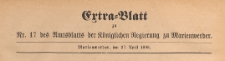 Extra=Blatt des Amtsblatt der Königlichen Regierung zu Marienwerder für das Jahr, 1898.04.27 nr 17