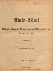 Amts-Blatt der Königlichen Regierung zu Marienwerder für das Jahr, 1893.05.17 nr 20