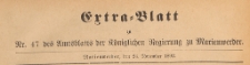 Extra=Blatt des Amtsblatts der Königlichen Regierung zu Marienwerder für das Jahr, 1892.11.24 nr 47