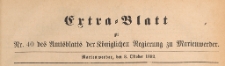 Extra=Blatt des Amtsblatts der Königlichen Regierung zu Marienwerder für das Jahr, 1892.10.08 nr 40