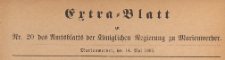 Extra=Blatt des Amtsblatts der Königlichen Regierung zu Marienwerder für das Jahr, 1895.05.14 nr 20