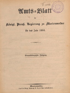 Amts-Blatt der Königlichen Regierung zu Marienwerder für das Jahr, 1884.01.16 nr 3
