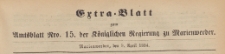 Extra=Blatt der Amtsblatt der Königlichen Regierung zu Marienwerder für das Jahr, 1884.04.09 nr 15