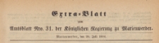 Extra=Blatt zum Amtsblatt der Königlichen Regierung zu Marienwerder für das Jahr, 1884.07.28 nr 31