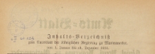 Amts-Blatt der Königlichen Regierung zu Marienwerder für das Jahr, 1884, Inhalts