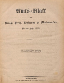 Amts-Blatt der Königlichen Regierung zu Marienwerder für das Jahr, 1883.01.03 nr 1