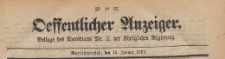 Oeffentlicher Anzeiger : Beilage des Amtsblatt der Königlichen Regierung, 1883.01.31 nr 5