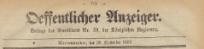 Oeffentlicher Anzeiger : Beilage des Amtsblatt der K&ouml;niglichen Regierung, 1883.09.26 nr 39