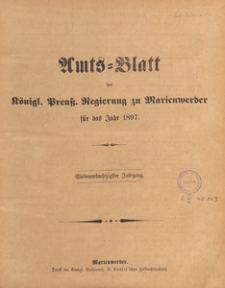 Amts-Blatt der Königlichen Regierung zu Marienwerder für das Jahr, 1897.01.06 nr 1