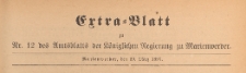 Extra=Blatt des Amtslatts der Königlichen Regierung zu Marienwerder für das Jahr, 1897.03.29 nr 12