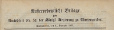 Ausserordentliche Beilage zum Amts=Blatt der Königlichen Regierung zu Mariemwerder, 1871.12.20 nr 51