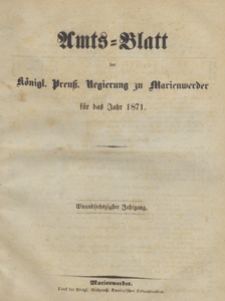 Amts-Blatt der Königlichen Regierung zu Marienwerder für das Jahr, 1871.01.04 nr 1