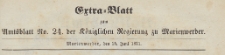 Extra=Blatt zum Amtsblatt der K&ouml;niglichen Regierung zu Marienwerder f&uuml;r das Jahr, 1871.06.15 nr 24