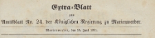 Extra=Blatt zum Amtsblatt der Königlichen Regierung zu Marienwerder für das Jahr, 1871.06.15 nr 24