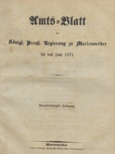 Amts-Blatt der K&ouml;niglichen Regierung zu Marienwerder f&uuml;r das Jahr, 1871.11.29 nr 48