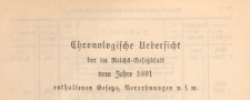 Reichsgesetzblatt : herausgegeben im Reichsministerium des Innern, 1891, Chronologische_Ueberficht