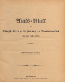Amts-Blatt der Königlichen Regierung zu Marienwerder für das Jahr, 1896.01.01 nr 1