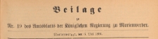 Beilage des Amtsblatts der Königlichen Regierung zu Marienwerder für das Jahr, 1896.05.06 nr 19