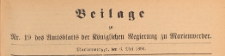 Beilage des Amtsblatts der Königlichen Regierung zu Marienwerder für das Jahr, 1896.05.06 nr 19