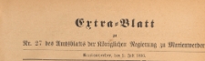 Extra=Blatt des Amtsblatts der Königlichen Regierung zu Marienwerder für das Jahr, 1896.07.02 nr 27