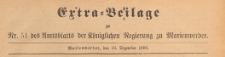 Extra=Beilage des Amtsblatt der Königlichen Regierung zu Marienwerder für das Jahr, 1898.12.16 nr 51