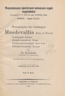 Repertorium Specierum Novarum Regni Vegetabilis : Beihefte, 1925 Bd 34