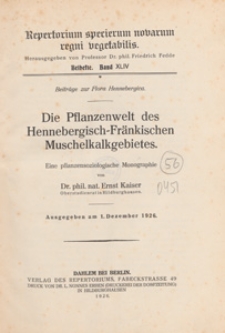 Repertorium Specierum Novarum Regni Vegetabilis : Beihefte, 1926 Bd 44