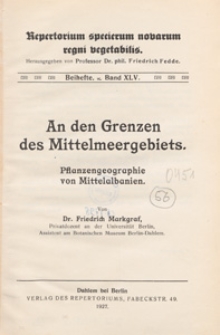 Repertorium Specierum Novarum Regni Vegetabilis : Beihefte, 1927 Bd 45