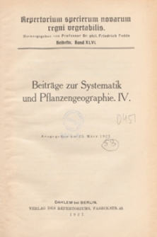 Repertorium Specierum Novarum Regni Vegetabilis : Beihefte, 1927 Bd 46