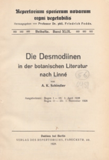 Repertorium Specierum Novarum Regni Vegetabilis : Beihefte, 1928 Bd 49