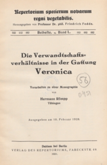 Repertorium Specierum Novarum Regni Vegetabilis : Beihefte, 1928 Bd. 50