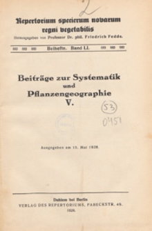 Repertorium Specierum Novarum Regni Vegetabilis : Beihefte, 1928 Bd 51
