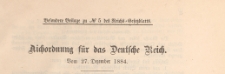 Besondere Beilage des Reichs=Gesetzblatts, 1885 nr 5, Aichordnung f&uuml;r das Deutsche Reich