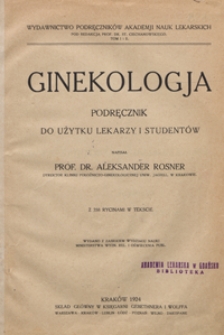 Ginekologja : podręcznik do użytku lekarzy i studentów