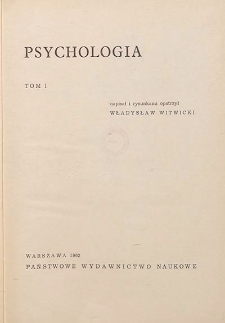 Psychologia. T. 1